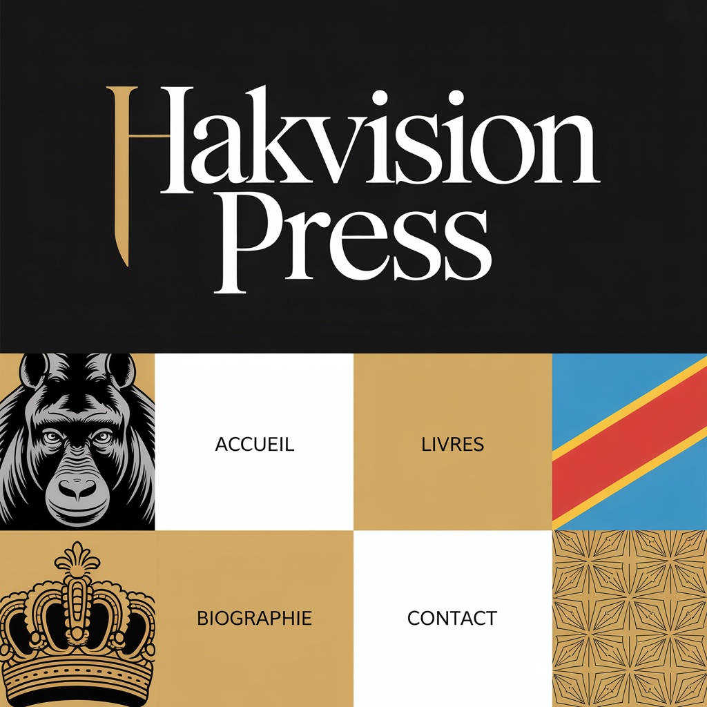 Hakvision Press - Banner avec Okapi, Drapeau Congolais et Couronne Royale