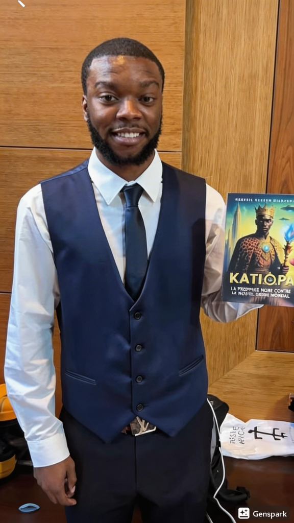 Merveil Hakeem Dianzenza au Salon du Livre Africain — 21 mars 2026, présentant KATIØPA